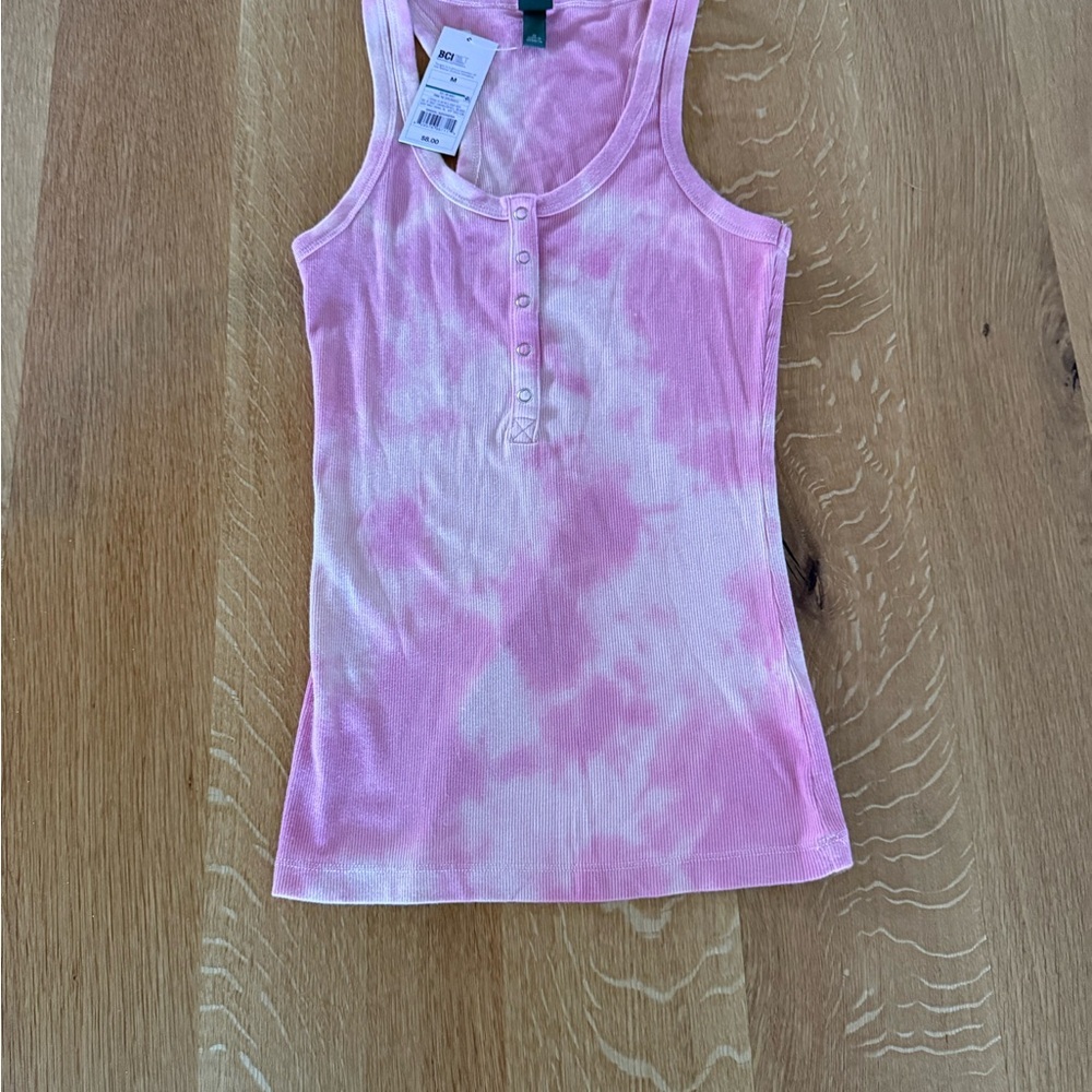 🆕 Wild Fable Pink and White Tie-Dye Tank Top